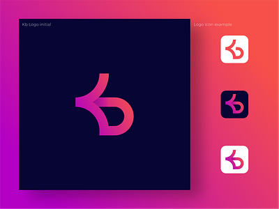 Kb Logo design flat icon initial logo kb logo logodesign minimalist logo modern logo simple logo