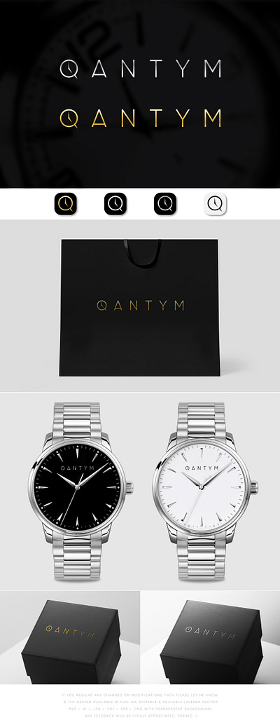 QANTYM logo design logo design minimal logo premium qantym qantym watch