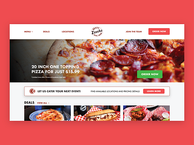 Zzeeks Pizza Homepage Hero Concept