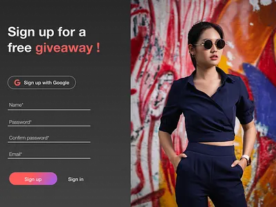 Sign up page desktop app app design ui ux web