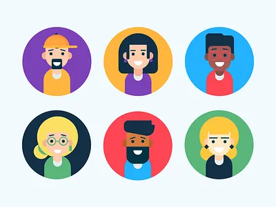Avatar Icons avatar icons avatardesigns flatdesign illustration teamicons
