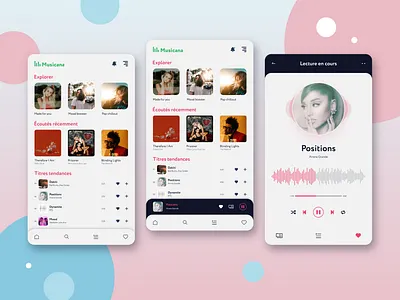 Application pour écouter de la musique app branding design logo ui ux webdesign