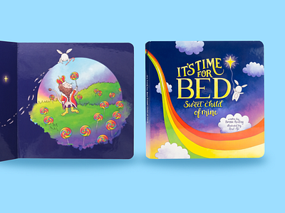 It's Time for Bed Children's Book animals bedtime bunny candy childrens book childrens illustration clouds dream dreaming dreamy gender neutral illustraion illustrator inclusive design inclusivity kids book kids illustration lion lolipop rainbow