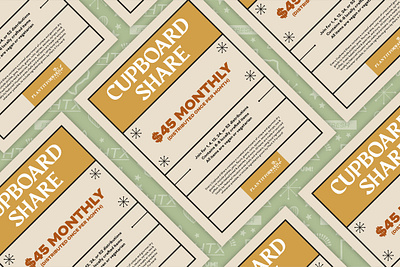 Plant It Forward Cupboard Share flyer advertisement farm branding flyer grid minimal neutrals retro subscription box typography