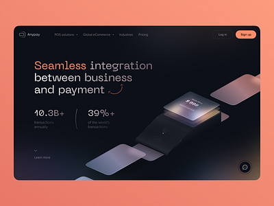 Anypay | POS hero section atomic system defi ecommerce ecommerce landing page finance financial services financial website fintech fintech identity fintech landing fintech product fintech website hero section landing page landing pages payment terminal pos terminal product design product page visual identity