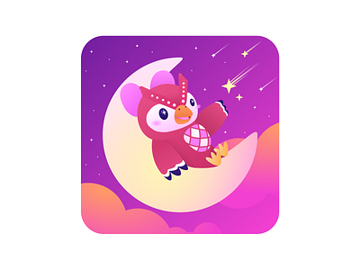 Celeste Animal Crossing Icon animal animal crossing branding celeste clouds crossing design discord figma gradients icon illustration logo moon night owl server sky stars vector