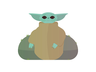 Grogu baby yoda grogu illustration mandalorian starwars vector