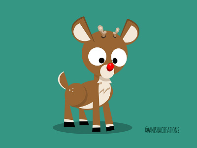 Magical Reindeer animals animals illustrated cartoons character christmas cute deer design flat design holidays illustration kawaii magic reindeer rudolph vector xmas