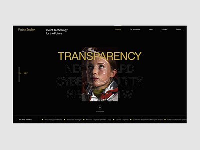 Futur Index clean dark minimal typography ui uiux ux web design webdesign website