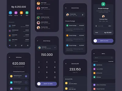 #Exploration - Digital Wallet App - Dark Mode app banking card clean dark dark theme dashboard design digital fintech mode money transactions typography ux wallet whitespace