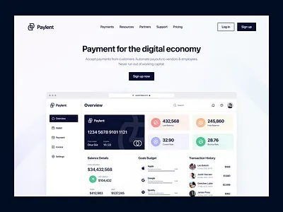 Paylent - Landing Page app design finance hero landing landing page payment product design ui ux website