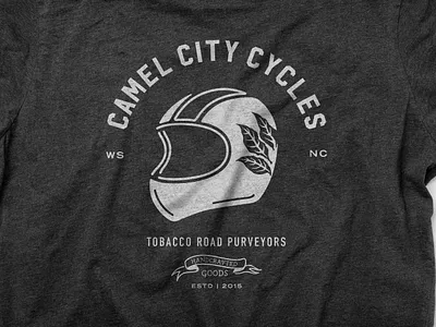 Camel City Cycles Logo badge badgelogo graphic tee hand drawn hand illustrated helmet illustrator logo motorcycle motorcycle art motorcycles procreate