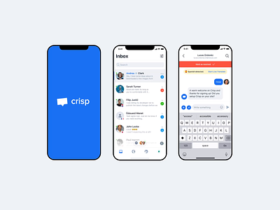 Crisp App Redesign android balkanbrothers bespoke casestudy chat customerservice illustration ios minimal mobile onlinebusiness patterns saas storytelling ui unique