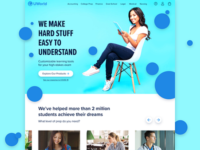 UWorld Website Reimagined prototype web design