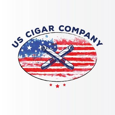 US Cigar Company branding cigar dribble flag illustration ink logo logodesign usa vintage