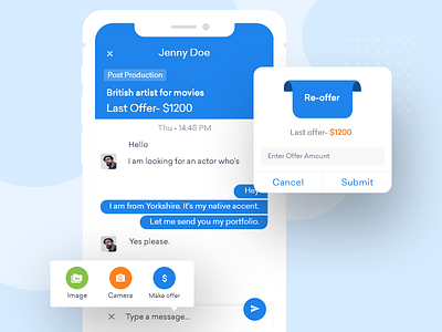 Chatting option app application chat deal design film industry mobile mobile app movie solution ui