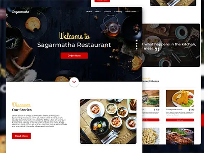 Restaurant Web Design app color palette food and drinks foodies menu menu card menubar online ordering restaurant restaurant app restaurant branding restaurant website tasty typogaphy ui ux webapplication webdesign website website concept