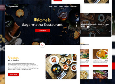 Restaurant Web Design app color palette food and drinks foodies menu menu card menubar online ordering restaurant restaurant app restaurant branding restaurant website tasty typogaphy ui ux webapplication webdesign website website concept