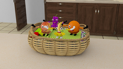 Kids Fruit 3D Animated video animation branding design graphic design illustration illustrator minimal vector web website
