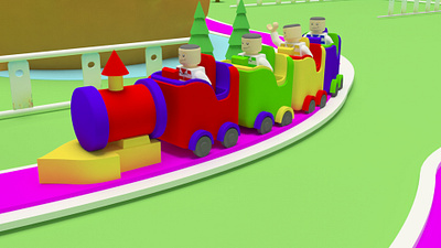 3D Kids Train Environment animation branding design graphic design illustration illustrator minimal vector web website