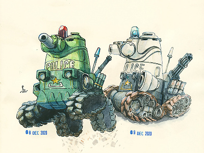 "Bonaparte" from Dominion tank police [watercolor] anime cartoon illustration cartoon style concept art design dominion tank police drawing editorial illustration illustration ink and watercolor manga police sketch tank traditional illustration watercolor