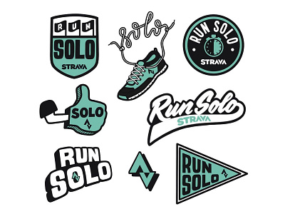 Strava Badge Design activewear branding design fitness hand lettering illustration lettering logo running running app typography