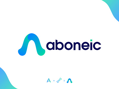 Aboneic Healthcare Modern Logo 2d a letter a logo a logo design aboneic abstract logo bone brand identity branding agency branding and identity gradient logo healthcare illustrator lettermark logo and branding logo trens 2021 modern logo modern logo designer monogram logo symbol