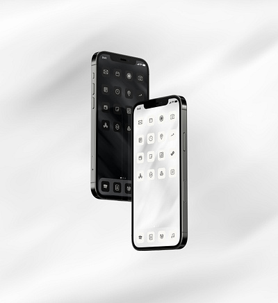 Veil - Black and white iOS 14 icon pack side to side view black icon iconography icons icons pack illustration ios14 ios14homescreen minimalism mobile white
