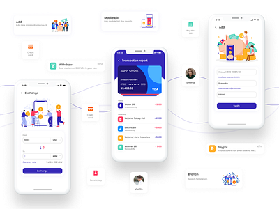 Finance Mobile App UI KIT bank bank app banking banking app finance finance app finances financial financial app fintech ios mobile app mobile app design mobile design mobile ui ui ui kit ux ux ui ux design