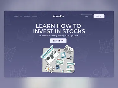AbovePar - Stock Market Online Learning design figma indonesia landing page ui webdesign