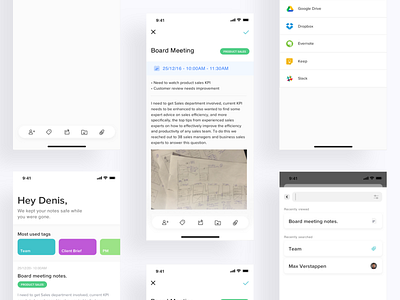 Meeting Notes App app clean design ios minimal principle simple sketch ui ux