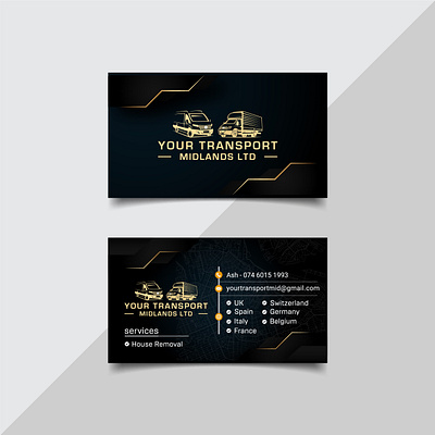 Your Transport Midlands LTD Business Card Design real estate unique logo