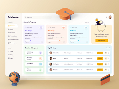 "Eduhouse" Education Management Dashboard Design app design customer service dashboard app dashboard design dashboard template dashboard ui design system education app education website