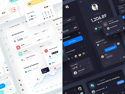 Web App Dashboards app banking blue clean dark dark mode dashboard design finance fintech interface minimal mobile task management ui user experience user interface ux web webdesign