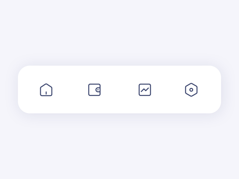 tap bar: home wallet market settings gif icon ui