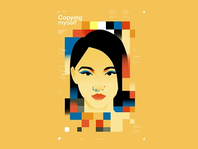 Copying myself. abstract composition design girl girl illustration grid illustration laconic layoyut lines minimal pattern portrait poster potrait illustration typography