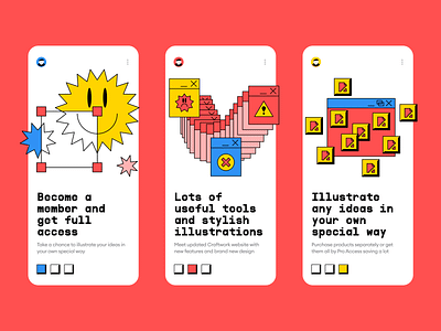 NEW: Fatal Error illustrations ⚡️ acid graphics app app design application bright colorful contrast craftwork design flat illustration illustrations ui vector