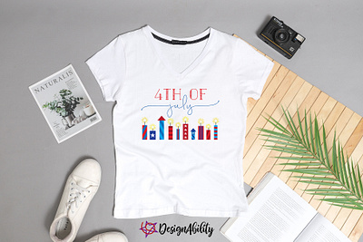 4th of July T-Shirt 4th of july clipart design fireworks holiday illustration patriotic vector