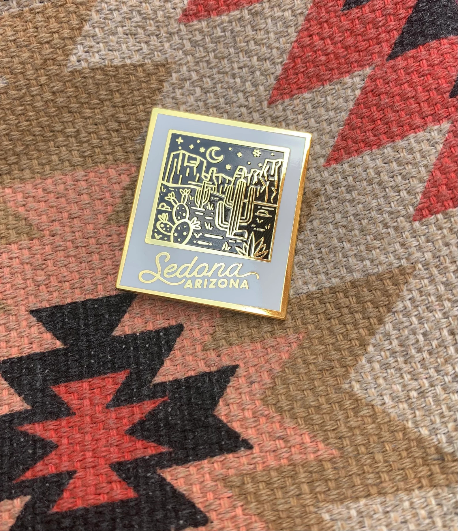 Sedona Enamel Pin arizona arizona desert cactus desert enamel pin sedona arizona travel vacation west