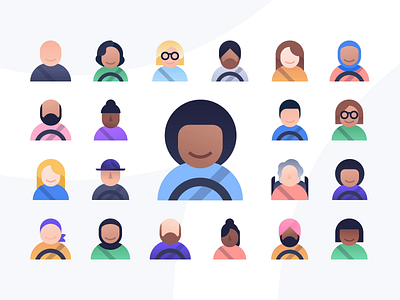 Diversity first animation avatar avatar design avatar illustration cabify cabifydesign diversity drivers face illustration people illustration riders vector