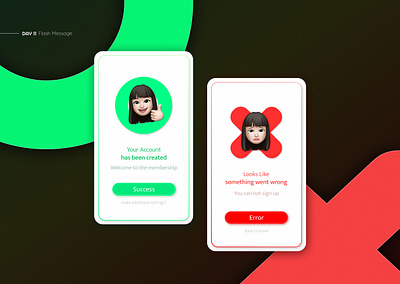 Flash Message app app design application ui challenge check daily ui design error figma flash flash message green message popup red simple ui ui design uxui 디자인