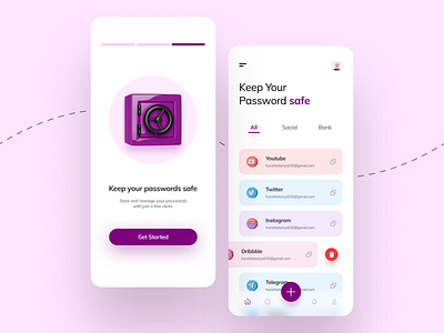 Password Manager 2020 3d design appui asthetic concept design flat interface minimal trending uidesign uiuxdesign