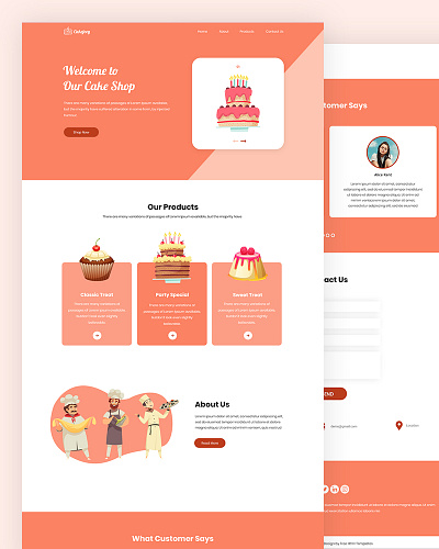 Cakejoey bakeries bootstrap cake cake shop css html5 ice cream pastry responsive template