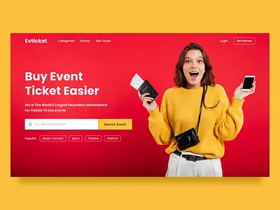 Tickets for Events Website branding clean clean ui event landing page minimalist ticket ui uidailychallenge ux webdesign