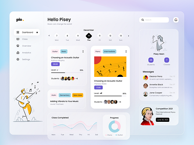 Music Dashboard dashboad dashboard design dashboard ui design guitar illustration jazz layout layoutdesign music piano ui uidesign webdesign website