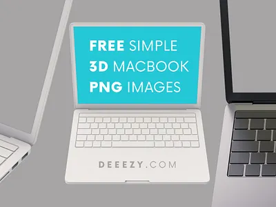 Simple 3D MacBook - Free PNG Images 3d 3d shapes computer deeezy device free free graphics free png free shapes freebie laptop mac macbook notebook png shapes simple