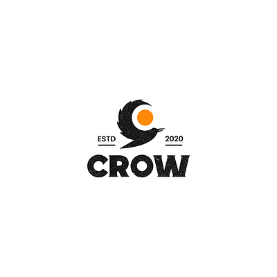 C + Crow animal bird c logo clever creative crow design logo minimal monogram raven simple texture vintage