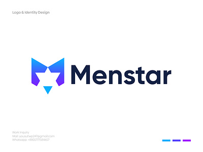 Menstar Logo Design brand brand identity branding designer fashion flat minimal icon identity letter logo logo logo design logomark logos logotype m logo mark modern logo monogram star symbol