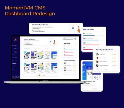 MomentVM CMS Dashboard UI Design dashbaord design freelancing ui ux uidesign upwork uxdesign visual design