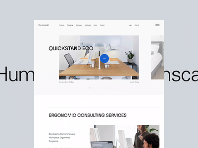 Humanscale brand corporate corporative furniture minimal minimalism ui web webdesign website